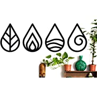 CONTRAXT Cuatro elementos decorativos Paneles madera mandala Decoracion hogar Wall decor cuadros composicion modernos…